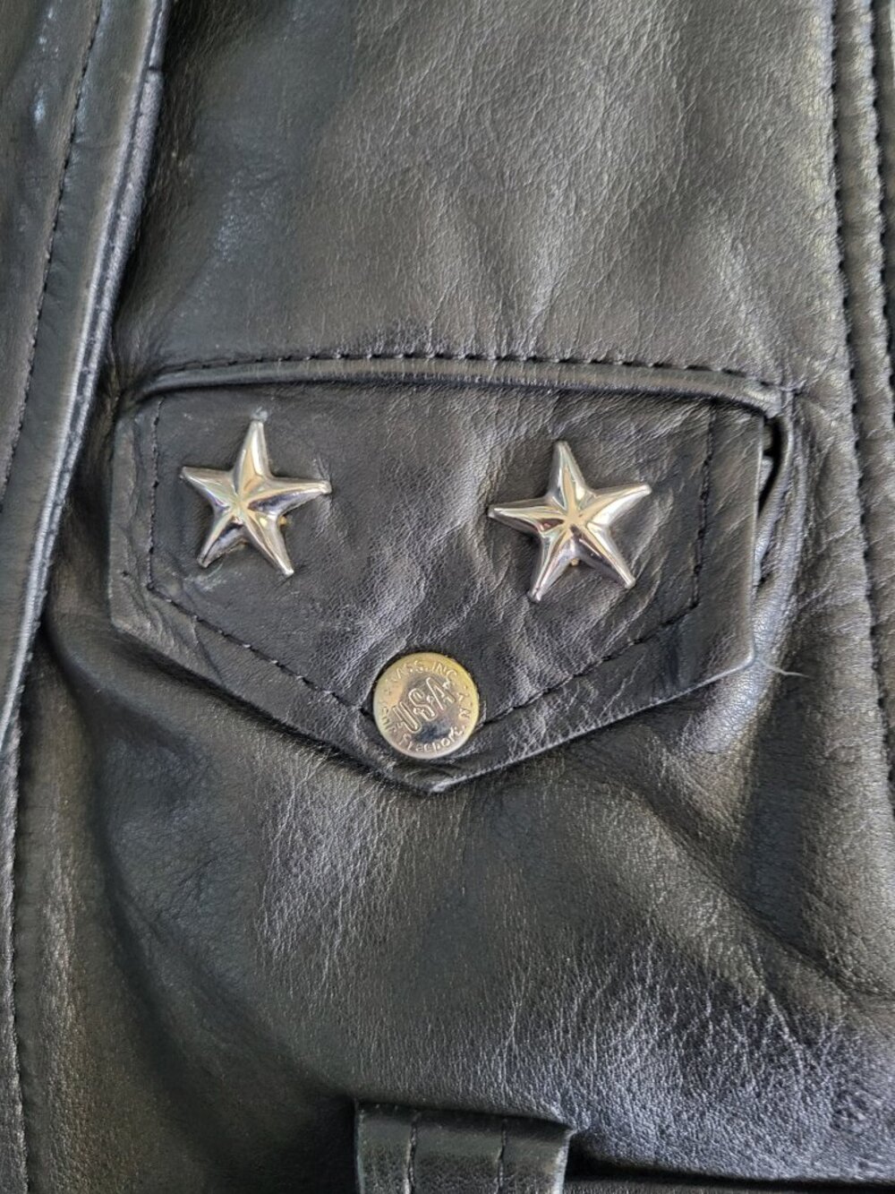 Vintage Prime Parts USA Heavy Leather Motorcycle Jacket Mens Size 36 Moto Guzzi - Picture 12 of 12